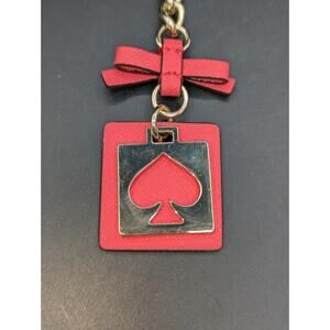 Kate Spade New York Cut Out Spade Key Chain Fob Charm Pink Gold Tone